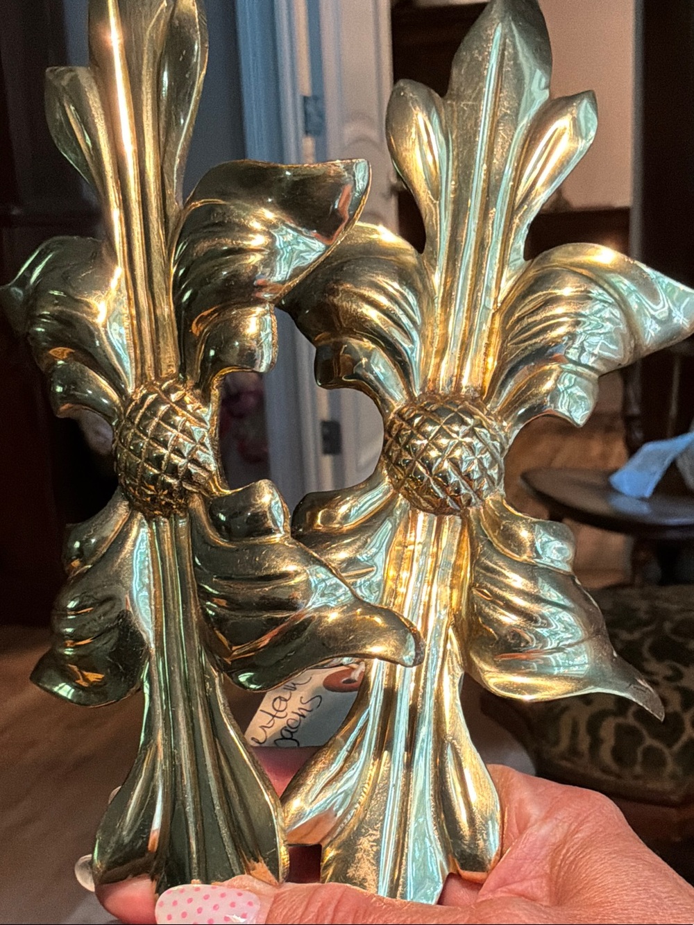 Vintage brass curtain tie backs
